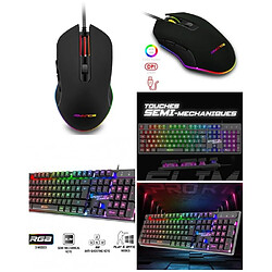 Spirit of Gamer Pack GAMER 2 en 1 ADVANCE PRO-GTA210 SOURIS 2400DPI RGB + CLAVIER Semi Mécanique RGB GAMING