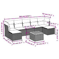 Avis vidaXL Salon de jardin avec coussins 8 pcs beige résine tressée