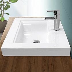 Ecd Germany Lavabo 605 x 465 x 160 mm en céramique blanche