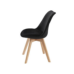 Acheter Vente-Unique Lot de 6 chaises en velours et hêtre - Noir - JODY