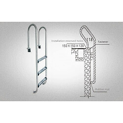 Acheter Bcelec PL002 Echelle de piscine à 2 échelons en acier inoxydable 304SS, 133cm, Escalier piscine à 2 marches