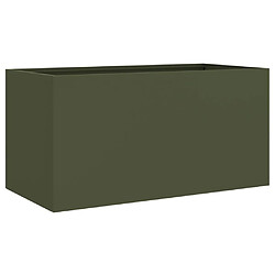 Maison Chic Jardinière,Bac à fleurs - pot de fleur vert olive 62x30x29 cm acier laminé à froid -GKD73092