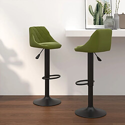 vidaXL Tabourets de bar lot de 2 vert clair velours