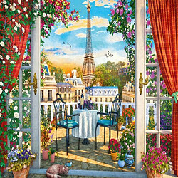 Schmidt Spiele- Terrasse à Paris, Puzzle de 1000 pièces, 58976, Coloré