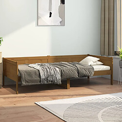 vidaXL Lit de jour sans matelas marron miel bois pin massif 90x200 cm