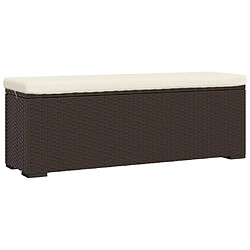 vidaXL Banc pouf avec coussin marron 110x30x40 cm résine tressée