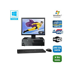 PC Lenovo M90P 5864 Core i5-650 3.2GHz 4Go 250Go Graveur WIFI W7 + Ecran 19"" - Occasion