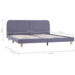 vidaXL Cadre de lit sans matelas gris clair tissu 160x200 cm pas cher