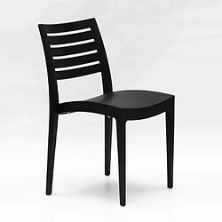 Chaise empilable polypropylène pour maison endroits publics et extérieur Grand Soleil Firenze, Couleur: Noir