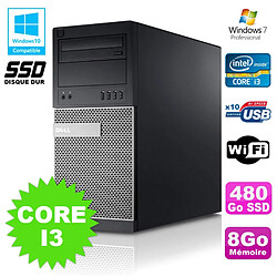 PC Tour Dell Optiplex 790 Core I3 3.1Ghz 8Go 480Go SSD DVD WIFI Win 7 · Occasion 