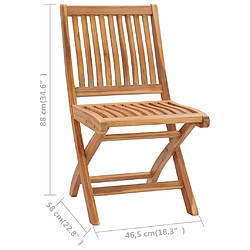 vidaXL Chaises de jardin lot de 2 et coussins taupe Bois teck massif pas cher