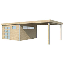 Gardenas Chalet en bois profil aluminium contemporain avec extension 30.16 m² Sans option.