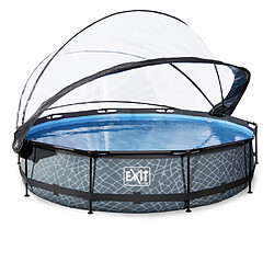 EXIT Piscine diametre 360x76cm (12v) Stone Grise + Boitier