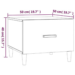 vidaXL Table basse Sonoma gris 50x50x40 cm Bois d'ingénierie pas cher