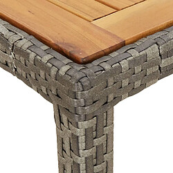 Acheter vidaXL Table de jardin Gris 250x100x75 cm Résine tressée