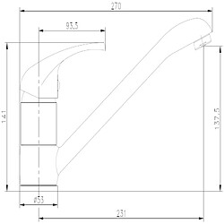 Mitigeur NOVA pour évier avec bec fondu - GARIS - R01-15005CR