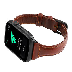 Acheter Wewoo Pour Apple Watch séries 5 et 4 40 mm / 3 et 2 et 1 38 mm Crazy Horse Texture Bracelet en cuir véritable Rouge marron