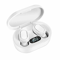 Bluetooth 5.0 Écouteurs À Suppression De Bruit Écran Led Casque Sans Fil Capacité De 300 Mah Casque Blanc 