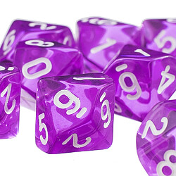 Acheter 10 Pièces Violettes Dix Faces De Dés D10 Avec 1 Tasse De Dés Pour D & D Trpg Jeux De Société