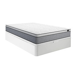 Vente-Unique Ensemble 160 x 200 cm sommier coffre blanc + matelas ressorts ensachés ép.22cm - SERENITE de YSMÉE