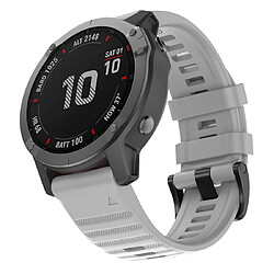 Wewoo Bracelet pour montre connectée Garmin Fenix 6X 26mm Silicone Smart Watch de remplacement Gris 