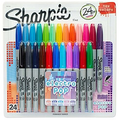 Ensemble de Marqueurs Sharpie Electro Pop Multicouleur 24 Pièces Permanent 1 Unités 