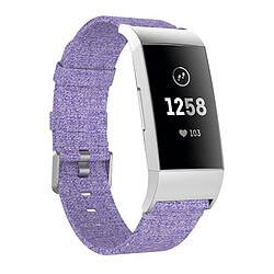 Wewoo Bracelet montre en nylon tissé à la vanille pour Fitbit Charge 3 (violet clair) 