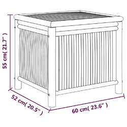 vidaXL Boîte de rangement de jardin 60x52x55 cm Bambou pas cher