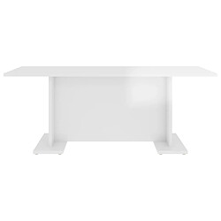 Avis vidaXL Table basse blanc brillant 103,5x60x40 cm bois d'ingénierie