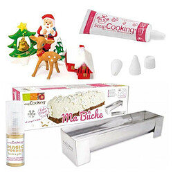 Scrapcooking Kit bûche de Noël irisée dorée 