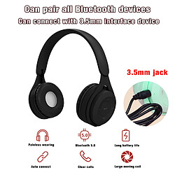 Universal Noir Nouveau Bluetooth Gaming Headset Stéréo Cable Headset avec Microphone Casque pliable Support TF Card for MP3 PC Phone | Bluetooth Headset Headset