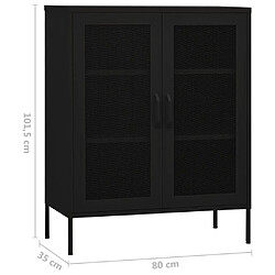 vidaXL Armoire de rangement Noir 80x35x101,5 cm Acier pas cher