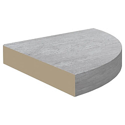 Acheter vidaXL Étagères d'angle murales 2 pcs Gris béton 25x25x3,8 cm MDF