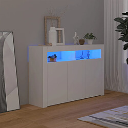 vidaXL Buffet avec lumières LED Blanc 115,5x30x75 cm