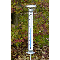 Inovalley Thermomètre géant de jardin led solaire