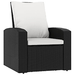 Maison Chic Fauteuil Relax pour salon, Fauteuil inclinable avec coussins noir résine tressée -GKD69397