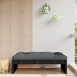 vidaXL Repose-pied de jardin 120x80 cm noir bois de pin massif