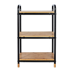 WENKO Etagère basse 3 niveaux en MDF et Métal - Noir et Beige