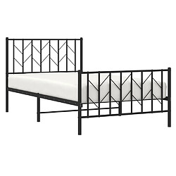 Avis Maison Chic Cadre/structure de lit métal et tête de lit + pied de lit pour adulte - Lit Moderne Chambre noir 100x190 cm -MN17598