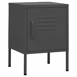 Maison Chic Table de chevet Table de Nuit Anthracite 35x35x51 cm Acier