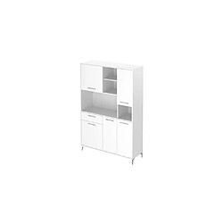 Vente-Unique ECO Buffet de cuisine L 120 cm - Blanc brillant