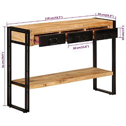 vidaXL Table console 110x30x76 cm Bois de manguier solide pas cher