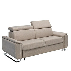 Inside 75 Canapé convertible EXPRESS COURBEVOIE 140 cm matelas 16 cm pieds luge tissu tweed denver beige