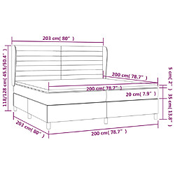 Acheter vidaXL Sommier à lattes de lit et matelas Noir 200x200 cm Velours