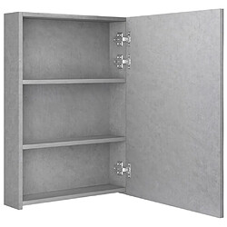 Maison Chic Armoire de salle de bain,Meuble de rangement,Meuble haut à miroir LED gris béton 50x13x70 cm -GKD758403 pas cher