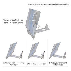 Avis Wewoo Loupe d'écran agrandisseur Universel iPhone Smartphone F3 14 pouces 3D HD avec support Blanc