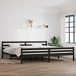 vidaXL Cadre de lit sans matelas noir bois massif 200x200 cm