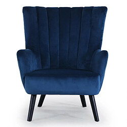 Paris Prix Fauteuil Scandinave Velours Velvet 94cm Bleu