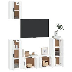 Avis Maison Chic Ensemble de meubles TV 5 pcs pour salon - Blanc brillant Bois d'ingénierie -MN90552