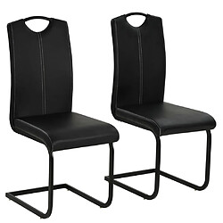 vidaXL Chaises à manger cantilever lot de 2 noir similicuir 